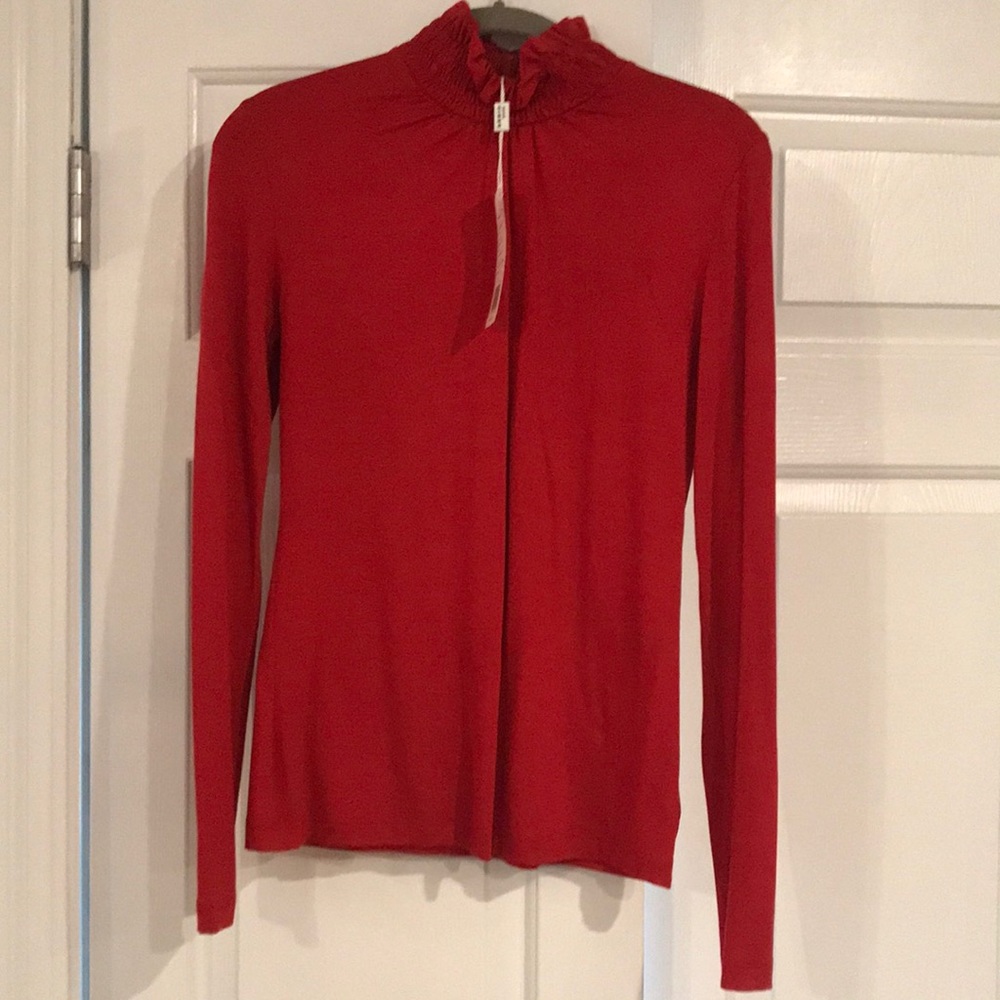 Red turtle neck